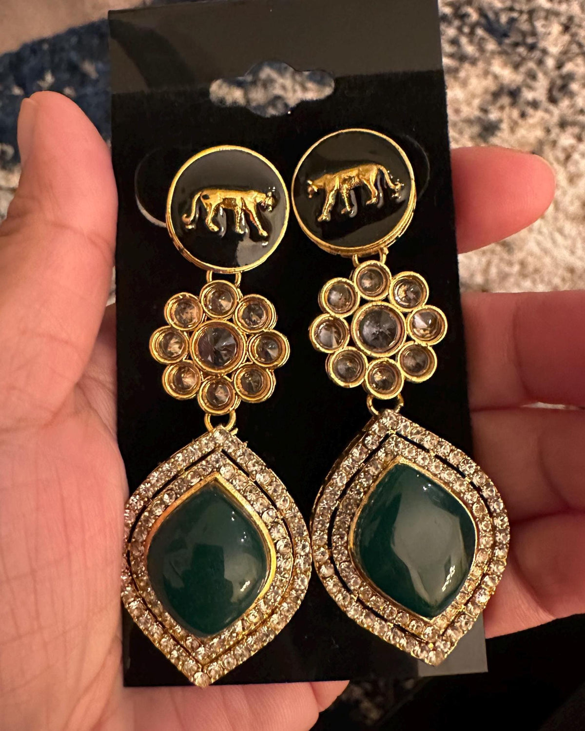 Sabya inspired earrings, gold polished