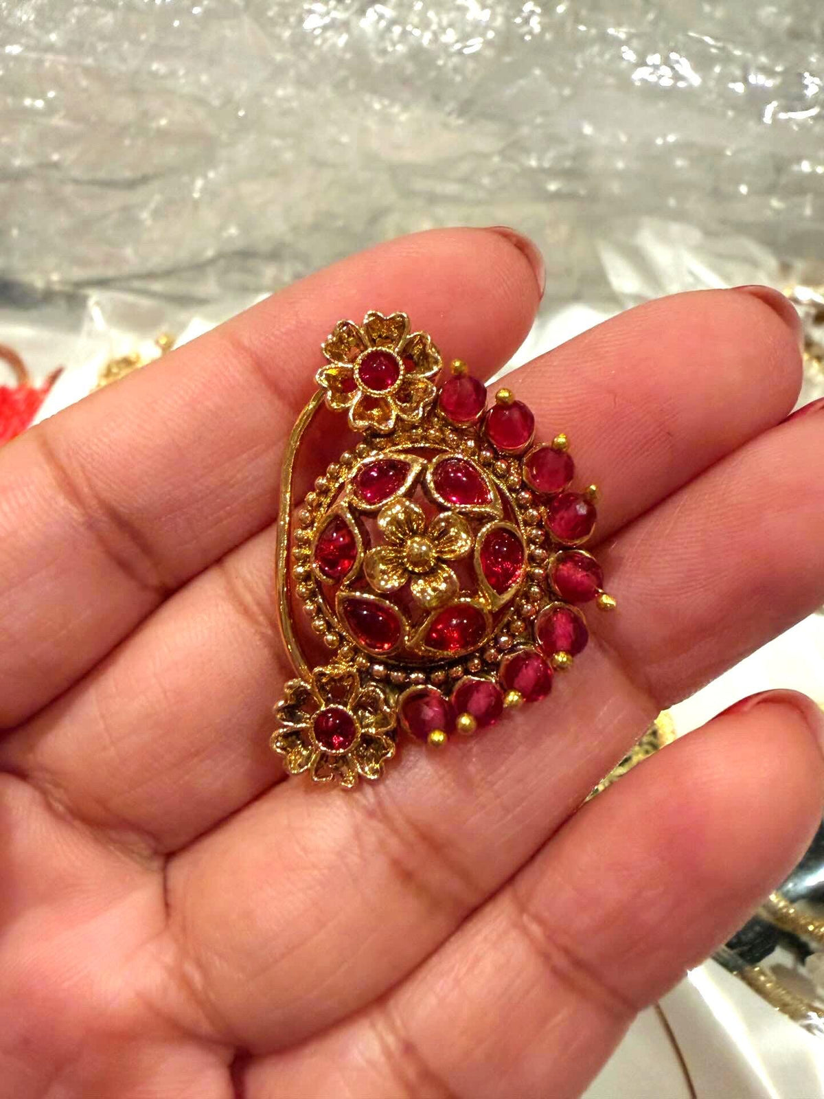 Maharashtrian Nath Pressing Gold polished