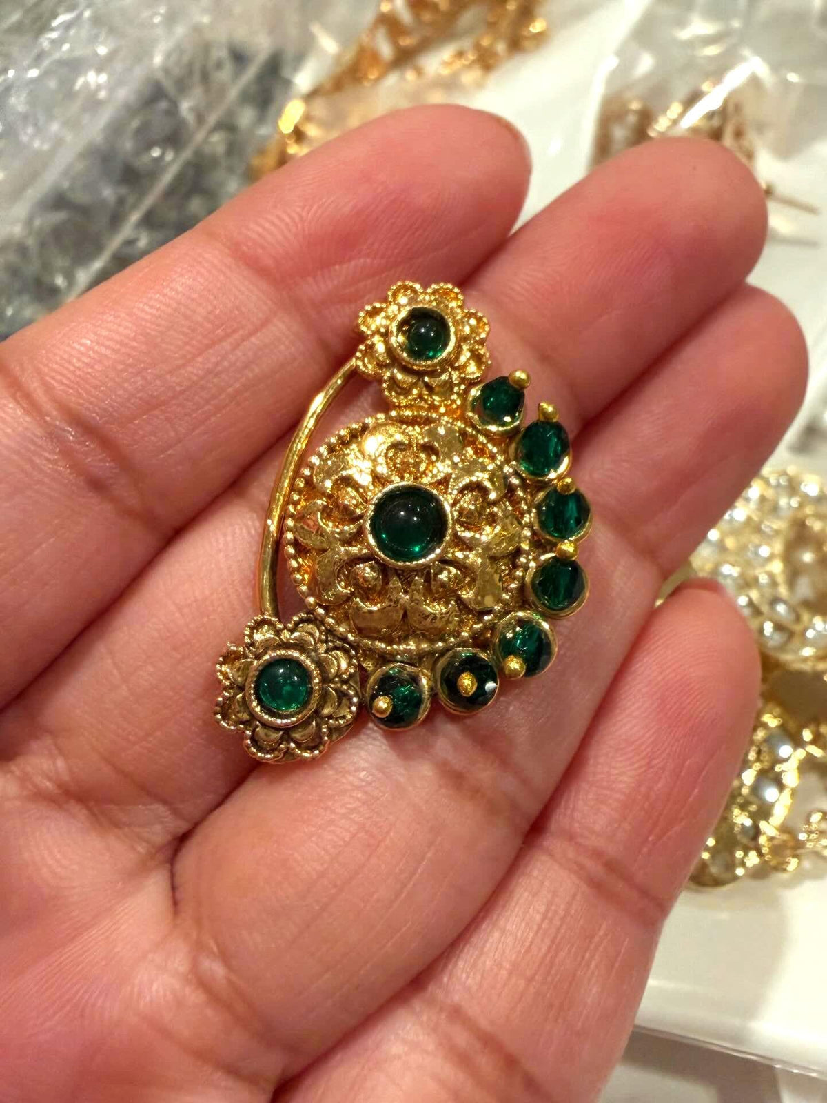 Maharashtrian Nath Pressing Gold polished