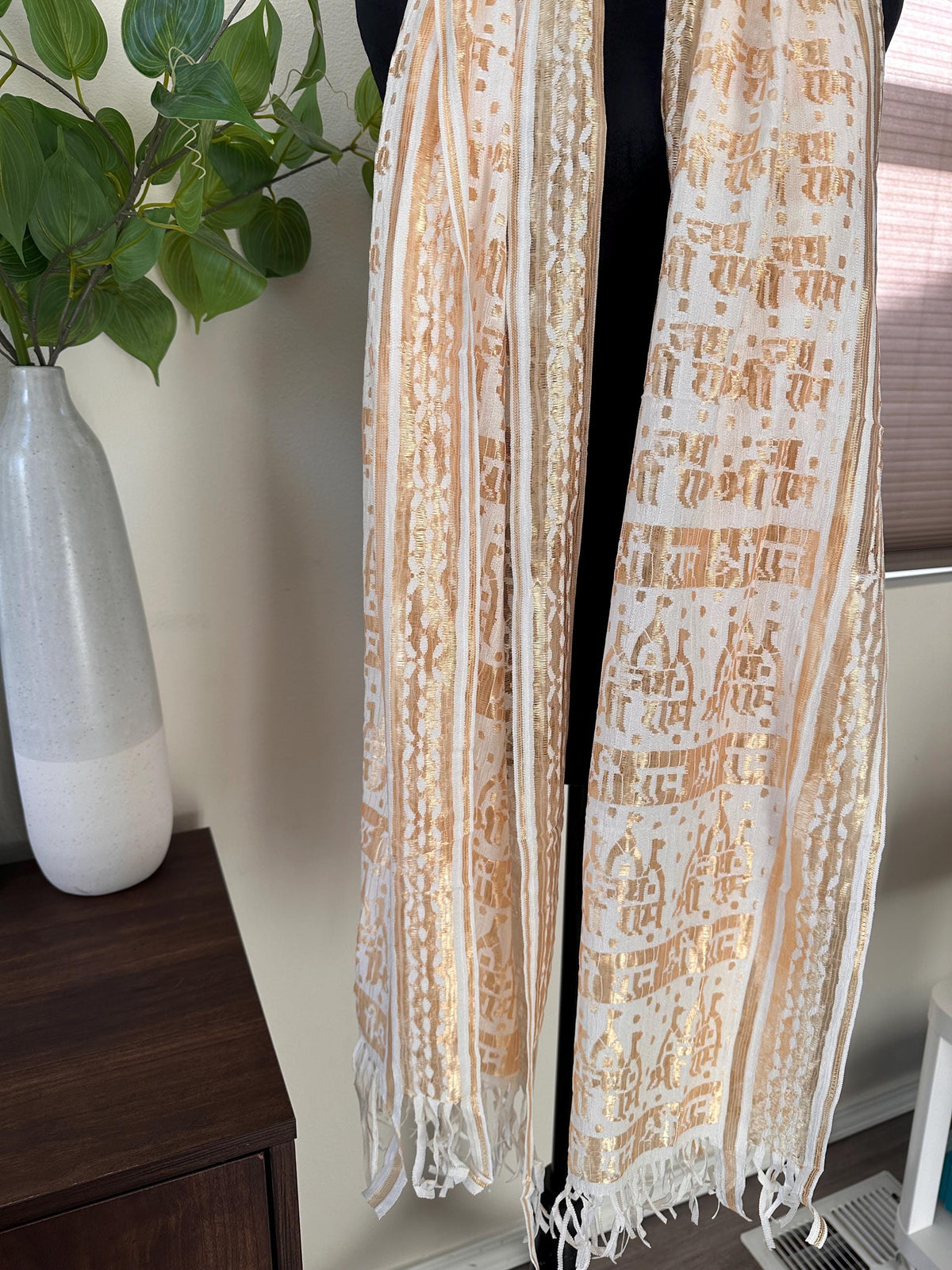 Jai Shree Ram dupatta/shawl/stole in soft lacework
