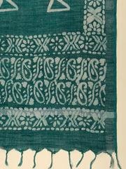 Blended Silk Indigo Batik Dupatta Indigo/shawl/stole