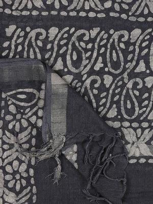 Blended Silk Indigo Batik Dupatta Indigo/shawl/stole