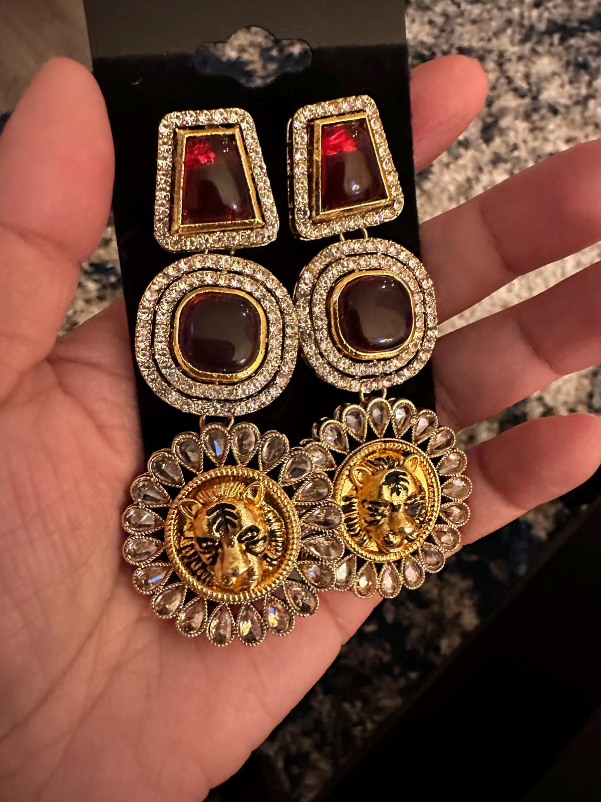 Sabya inspired earrings, gold polished