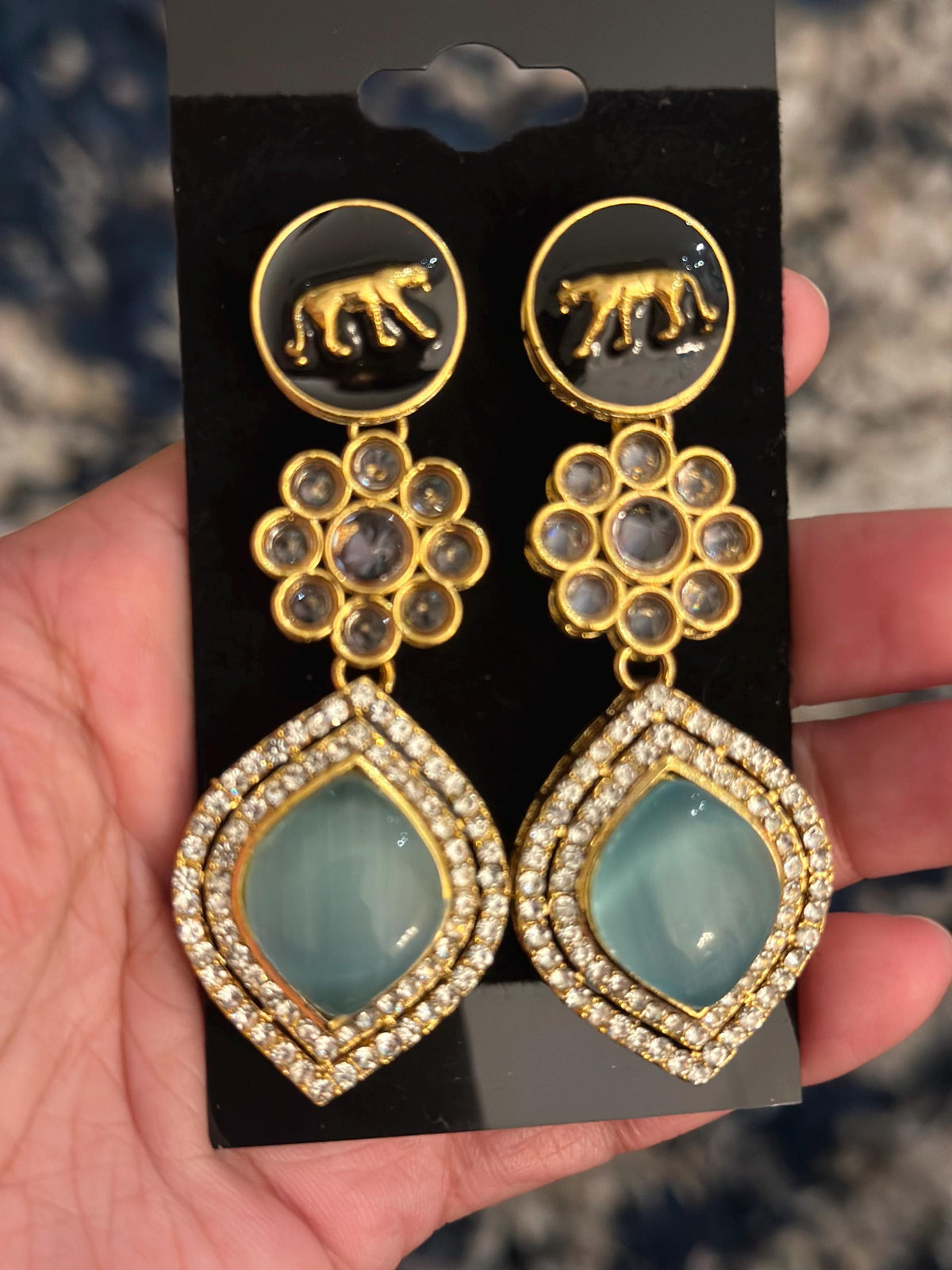 Sabya inspired earrings, gold polished