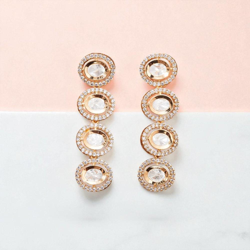 Polki Kundan and AD earrings delicate small design