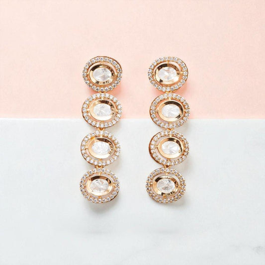 Polki Kundan and AD earrings delicate small design