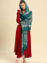 Blended Silk Indigo Batik Dupatta Indigo/shawl/stole