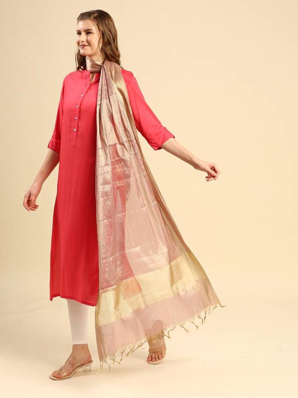 Blush Pink Two Tone Banarasi Tissue Dupatta/shawl/stole