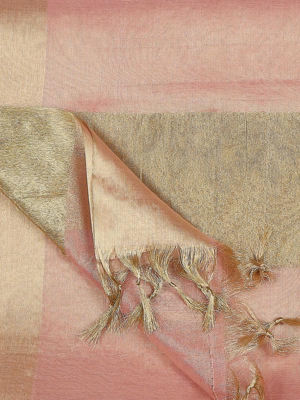 Blush Pink Two Tone Banarasi Tissue Dupatta/shawl/stole