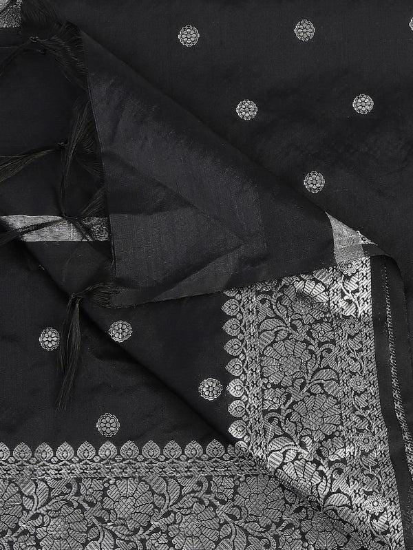Banarasi Silk Dupatta with Silver Border Dupatta/shawl/stole