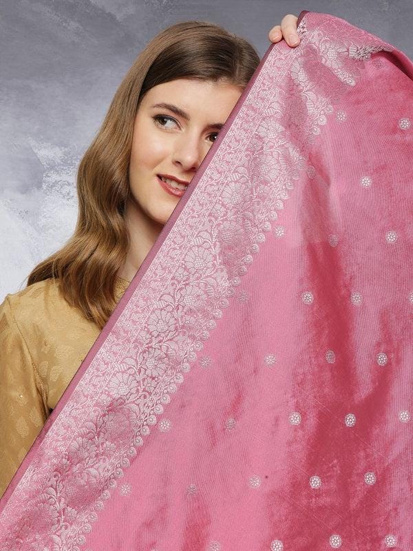 Banarasi Silk Dupatta with Silver Border Dupatta/shawl/stole