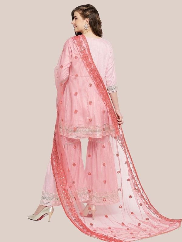 Floral Lucknowi Embroidered Net dupatta/shawl/stole