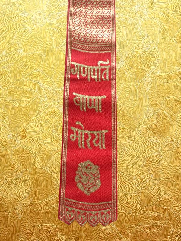 Ganpati Bappa Morya Stole in Red and Gold Men Women