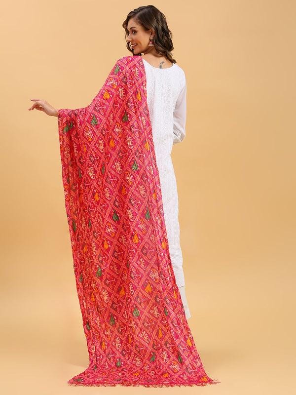 Patola Printed Art Silk Crushed Dupatta/shawl/stole
