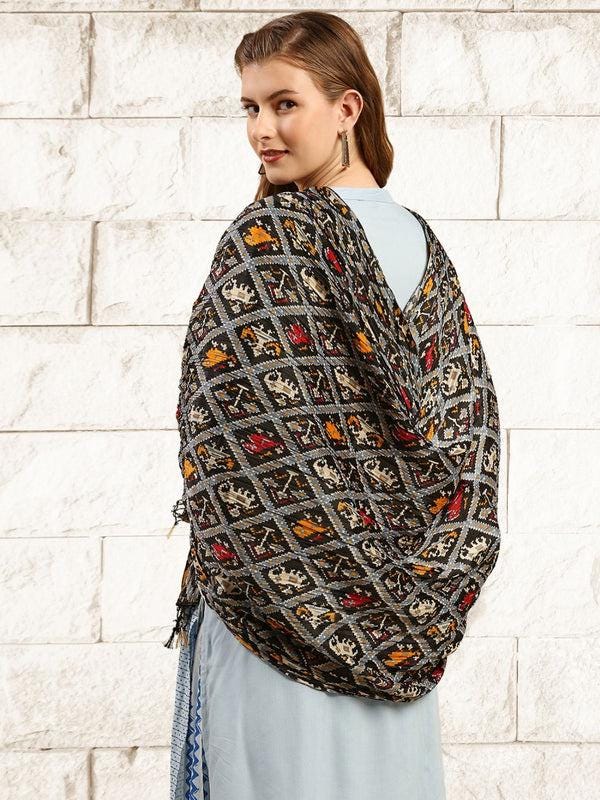 Patola Printed Art Silk Crushed Dupatta/shawl/stole
