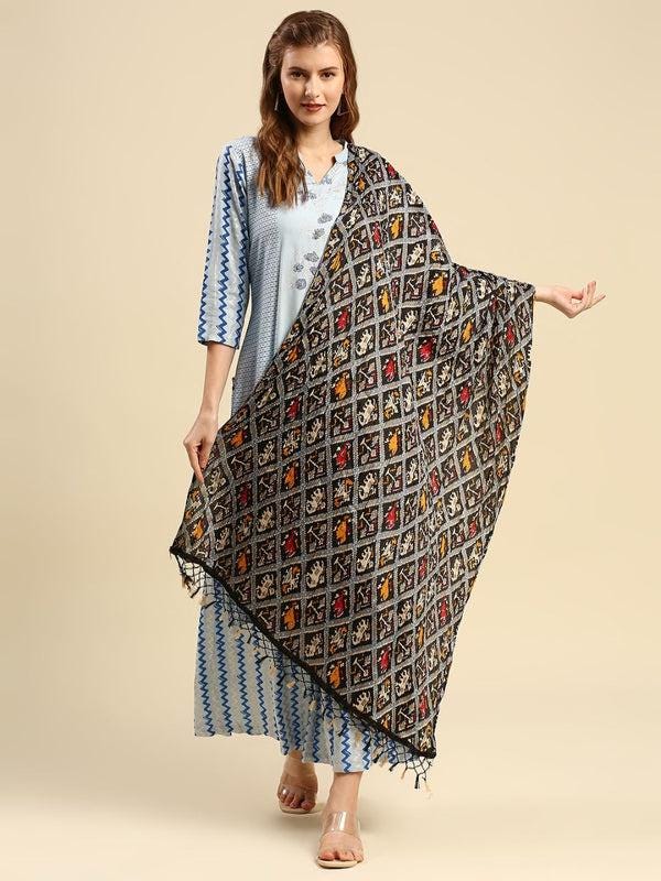 Patola Printed Art Silk Crushed Dupatta/shawl/stole