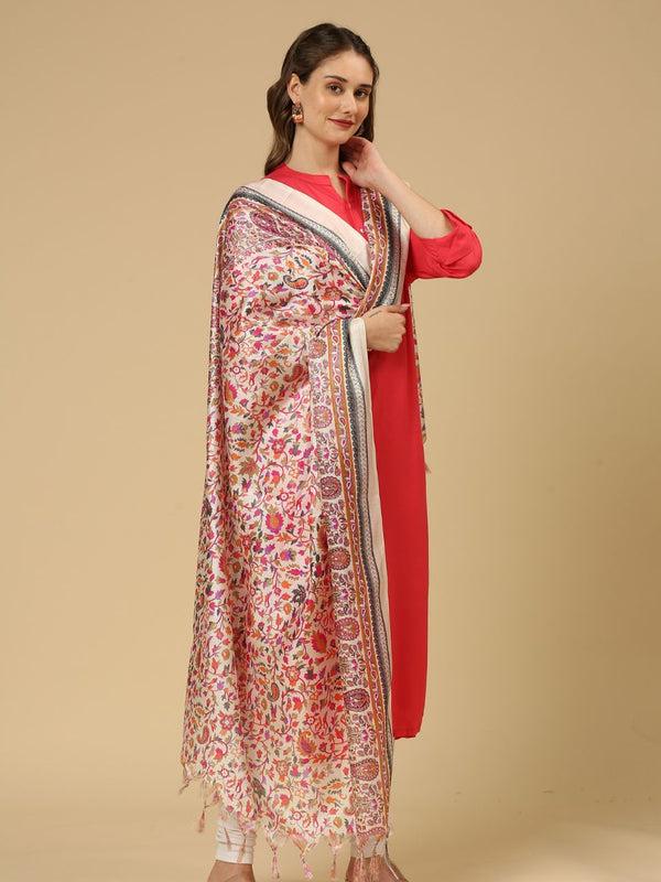Floral Printed Art Silk Dupatta/shawl/stole