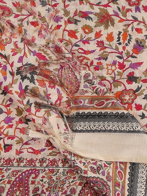 Floral Printed Art Silk Dupatta/shawl/stole
