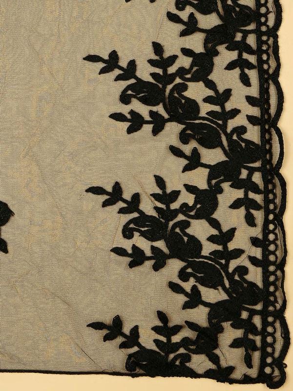 Embroidered Floral Motifs Net Dupatta stole/shawl