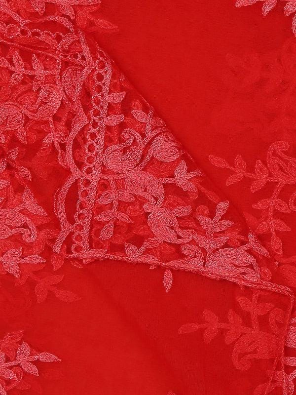 Embroidered Floral Motifs Net Dupatta stole/shawl