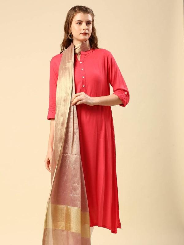 Blush Pink Two Tone Banarasi Tissue Dupatta/shawl/stole