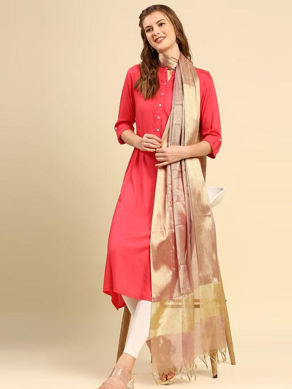 Blush Pink Two Tone Banarasi Tissue Dupatta/shawl/stole