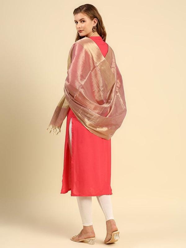 Blush Pink Two Tone Banarasi Tissue Dupatta/shawl/stole