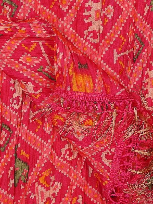 Patola Printed Art Silk Crushed Dupatta/shawl/stole