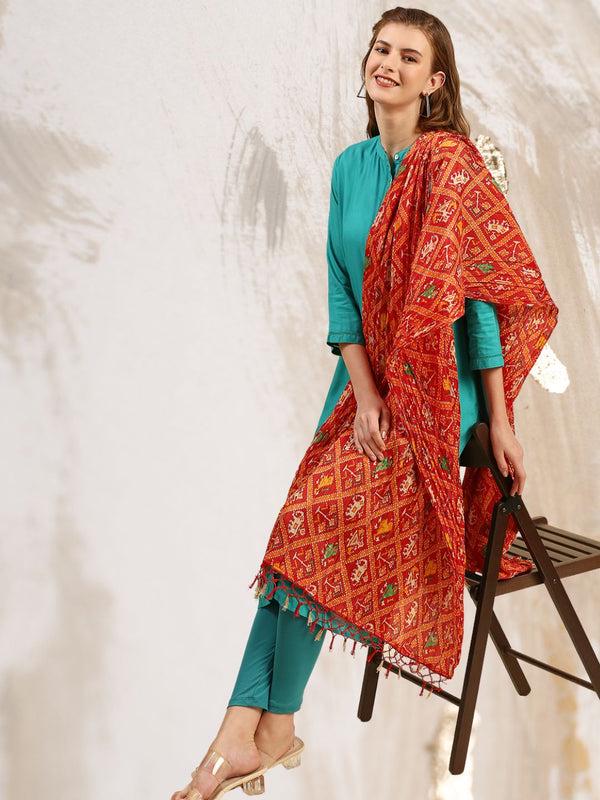 Patola Printed Art Silk Crushed Dupatta/shawl/stole