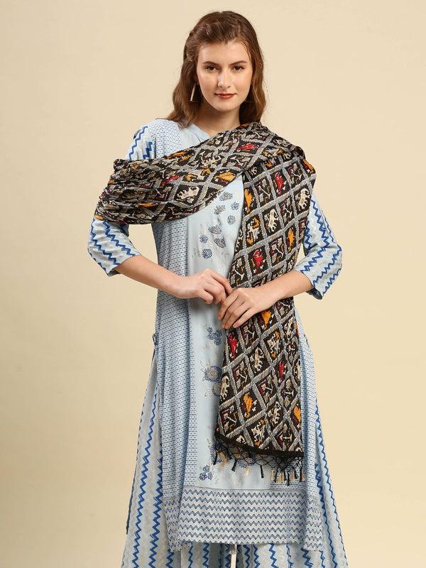 Patola Printed Art Silk Crushed Dupatta/shawl/stole
