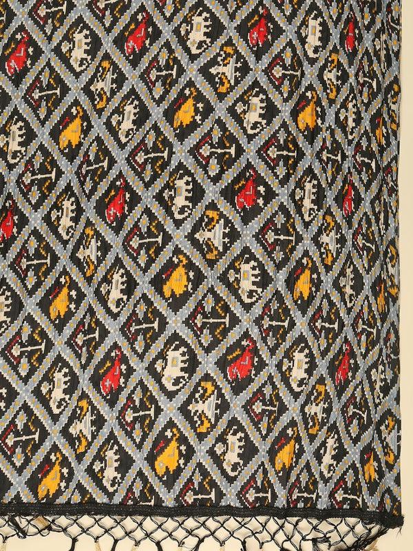 Patola Printed Art Silk Crushed Dupatta/shawl/stole