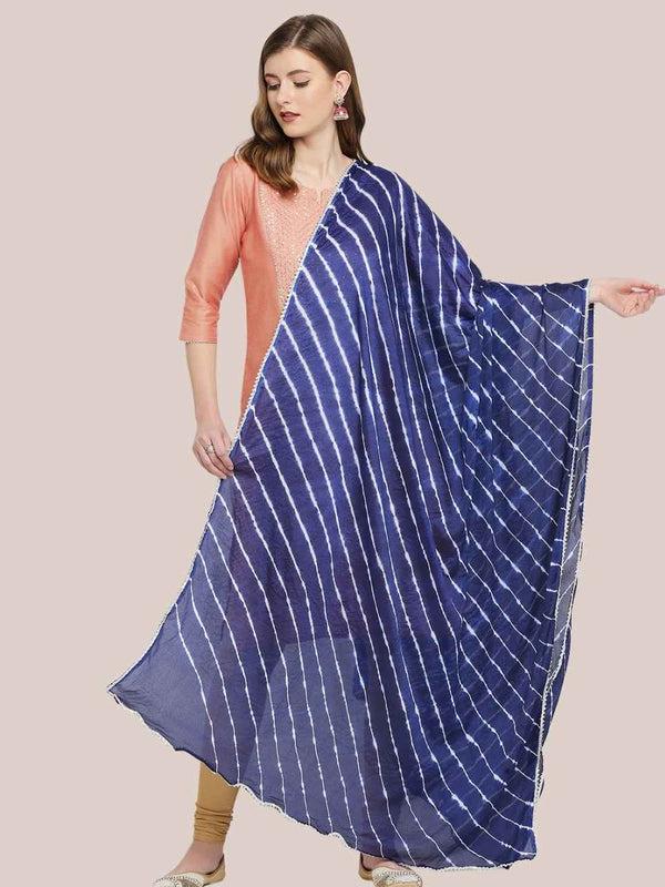 Leharia Chinon Dupatta with Gotta Border