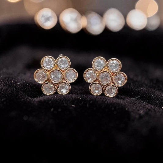 Real Mossanite gold-plated stud earrings small
