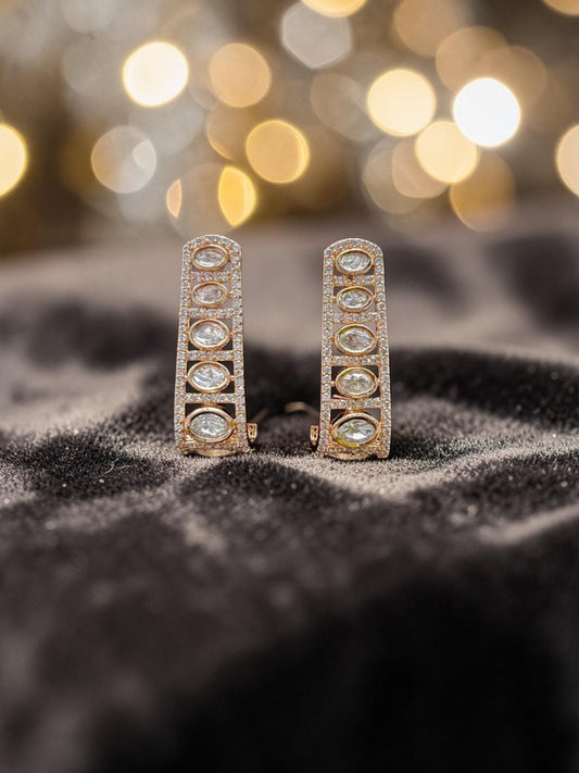Real Mossanite gold-plated stud earrings small