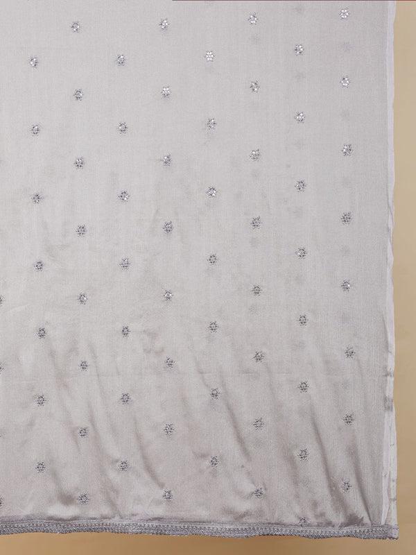 Embroidered Chinnon Dupatta with Subtle Sheen