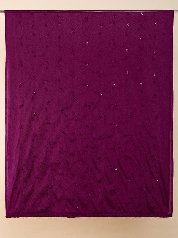 Embroidered Chinnon Dupatta with Subtle Sheen