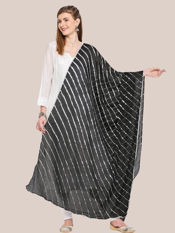 Leharia Chinon Dupatta with Gotta Border