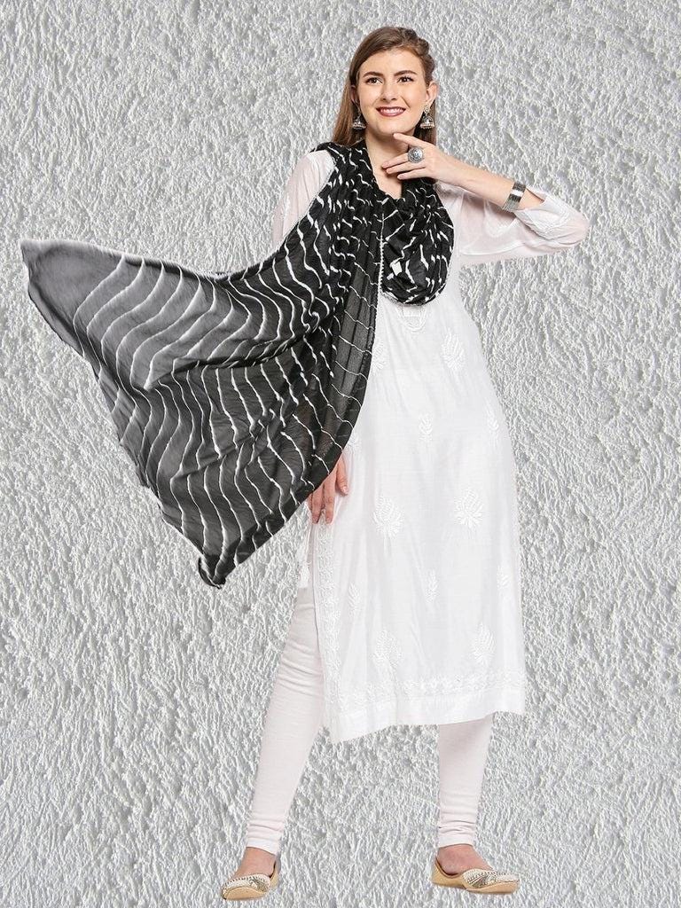 Leharia Chinon Dupatta with Gotta Border