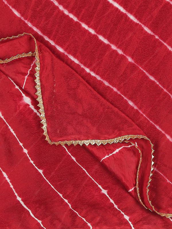 Leharia Chinon Dupatta with Gotta Border