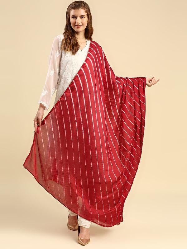 Leharia Chinon Dupatta with Gotta Border