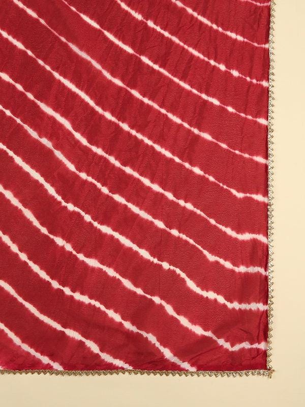 Leharia Chinon Dupatta with Gotta Border