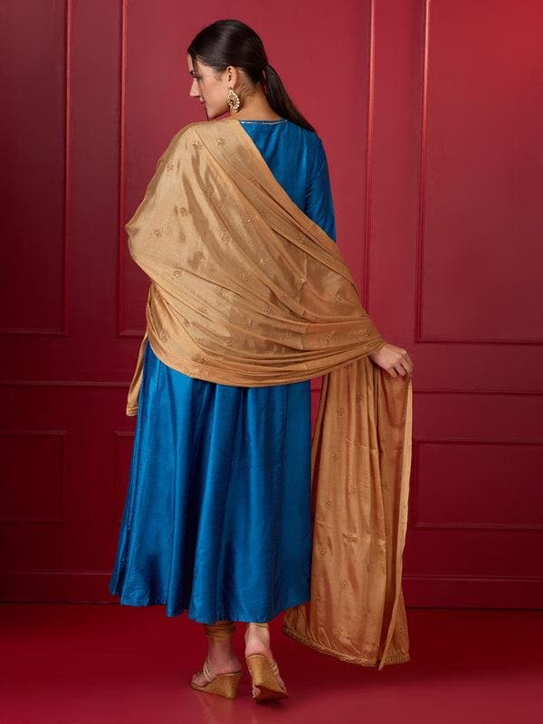 Embroidered Chinnon Dupatta with Subtle Sheen