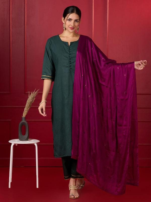 Embroidered Chinnon Dupatta with Subtle Sheen