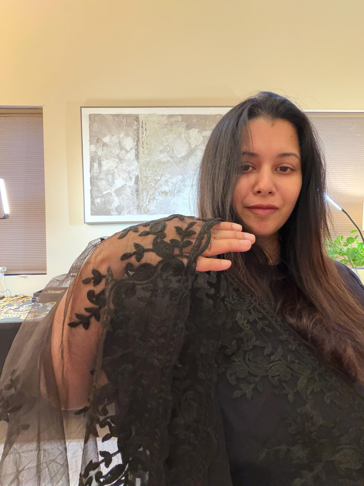 Embroidered Floral Motifs Net Dupatta stole/shawl