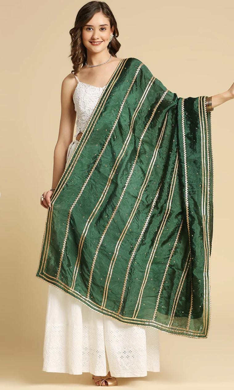 Silk Dupatta with Gotta Patti Work Dupatta/shawl/stole