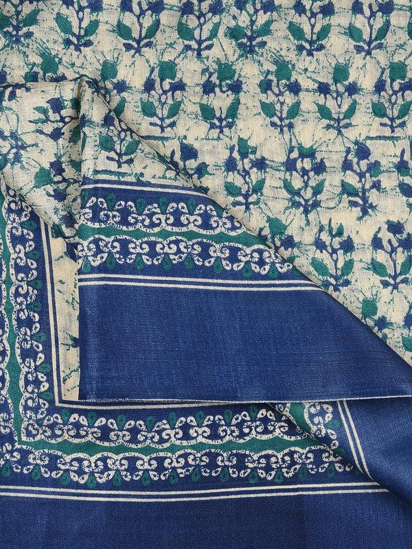 Printed Blue & Green Art Silk Dupatta/shawl/stole