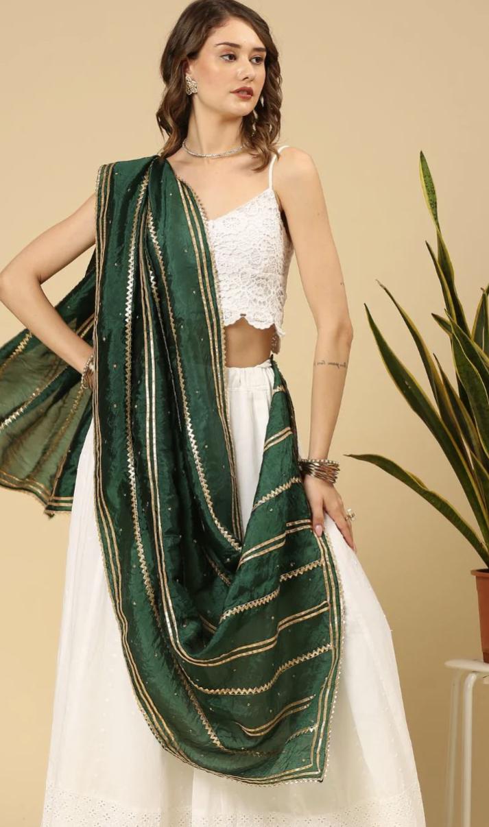 Silk Dupatta with Gotta Patti Work Dupatta/shawl/stole
