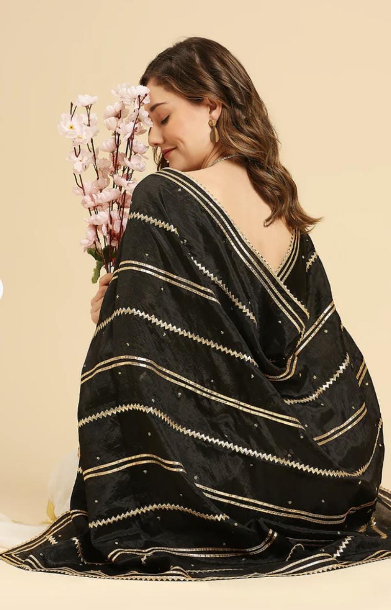 Silk Dupatta with Gotta Patti Work Dupatta/shawl/stole