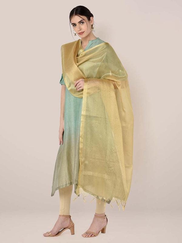 Embellished Tissue Silk Dupatta Gold