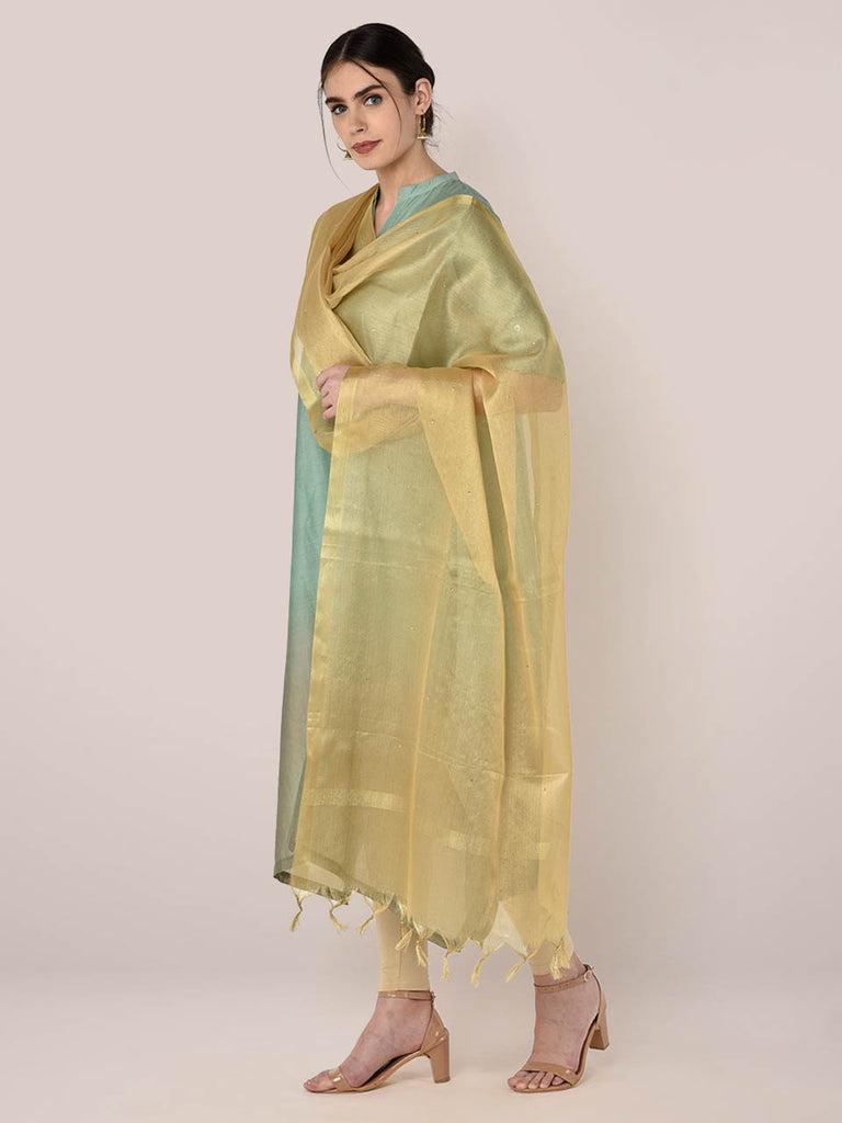 Embellished Tissue Silk Dupatta Gold